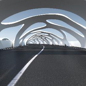 3D Sci-Fi Futuristic Road Tunnel model